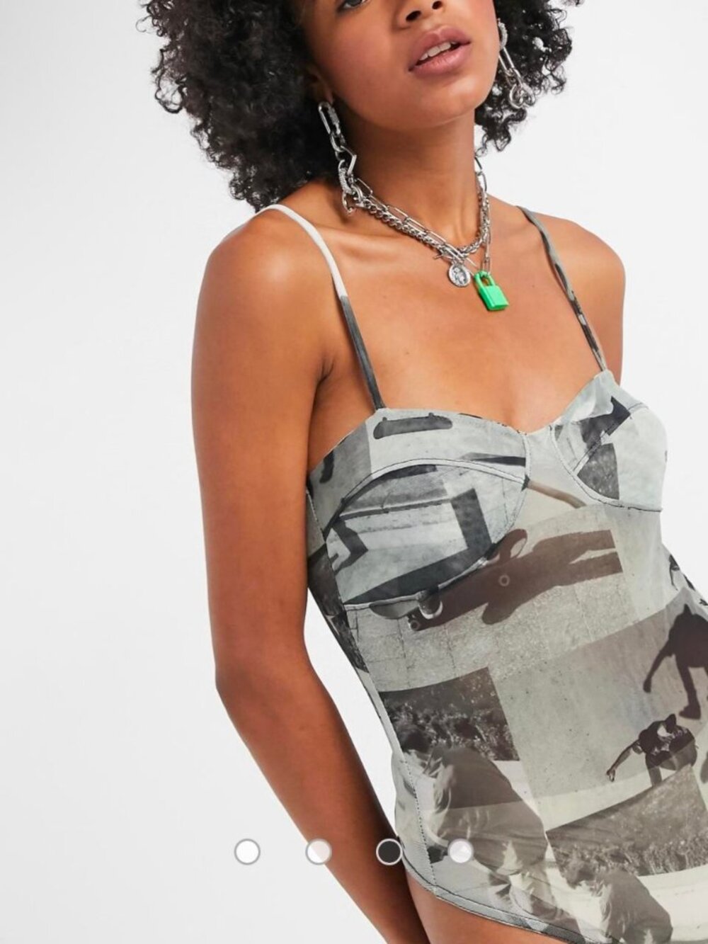 COLLUSION mesh skate / skateboard bodysuit in gray